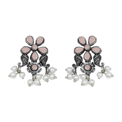 Floral Drop stud earrings (Light Orange)