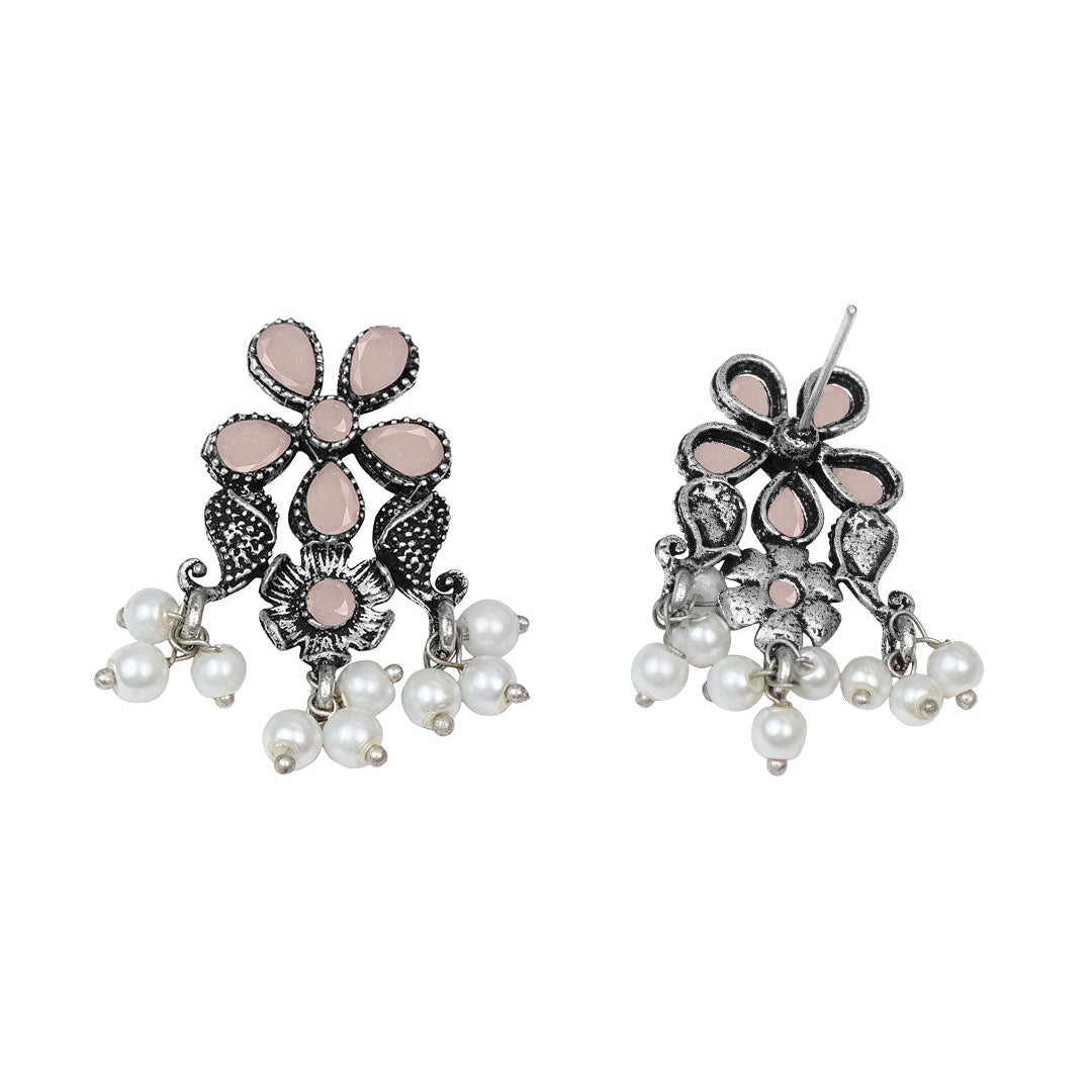 Floral Drop stud earrings (Light Orange)