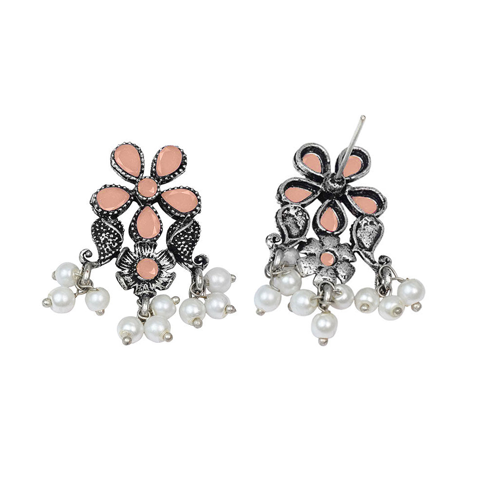 Floral Drop stud earrings (Light Orange)