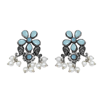 Floral Drop stud earrings (Mint)