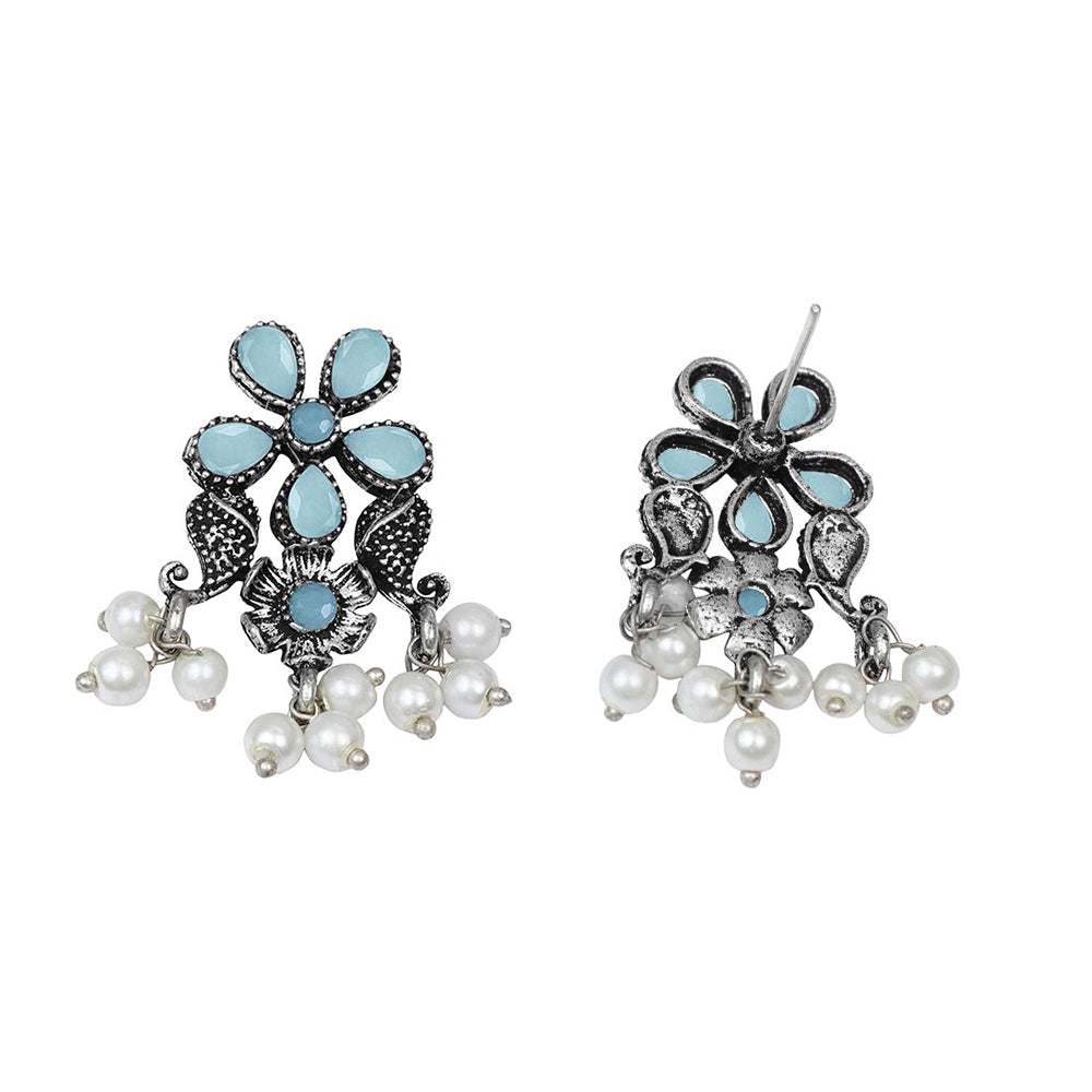 Floral Drop stud earrings (Mint)