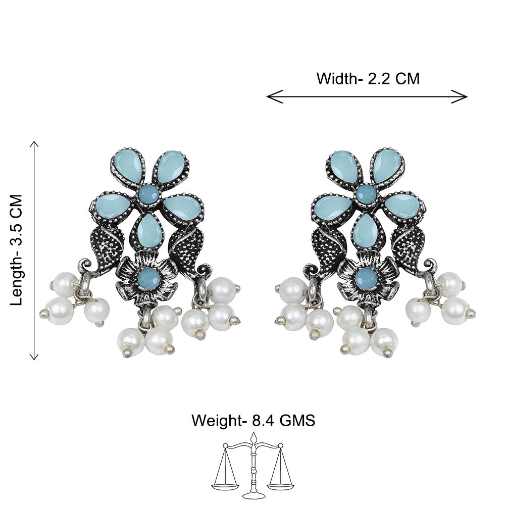 Floral Drop stud earrings (Mint)