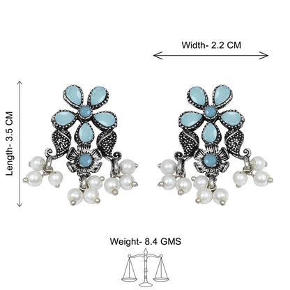 Floral Drop stud earrings (Mint)