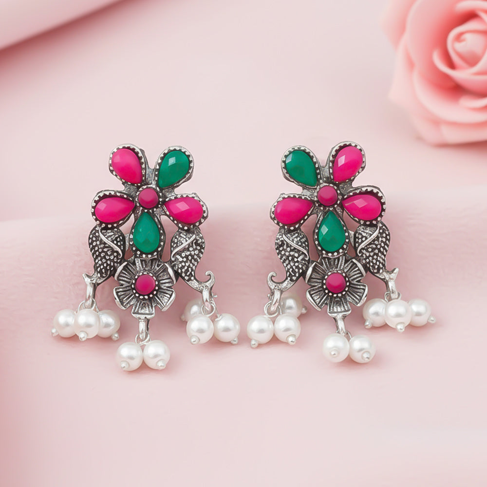 Floral Drop stud earrings (Multicolored)