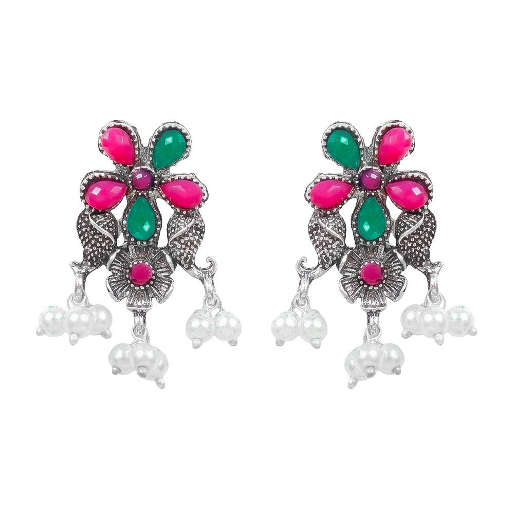 Floral Drop stud earrings (Multicolored)