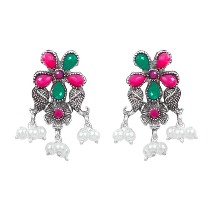 Floral Drop stud earrings (Multicolored)