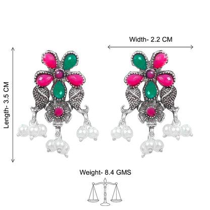 Kalash Kamal earring  Floral Drop stud earrings (Multicolored) Combo set