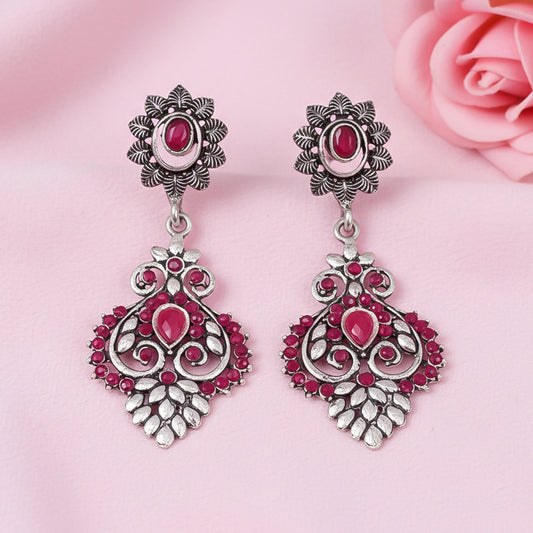 Heritage Paisley Dangler earrings (Red)