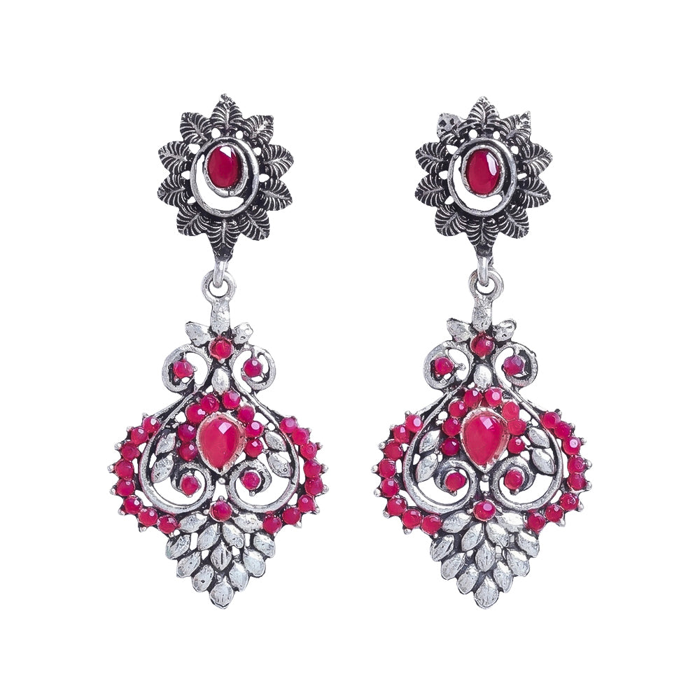 Heritage Paisley Dangler earrings (Red)