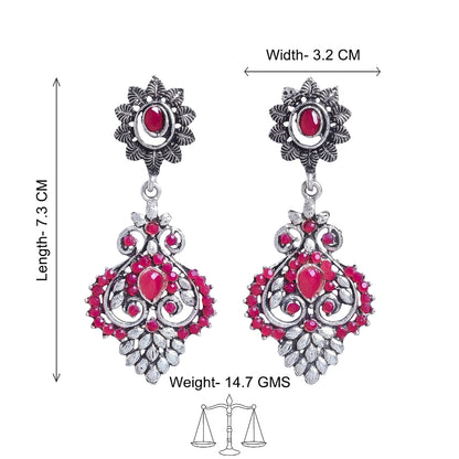 Heritage Paisley Dangler earrings (Red)