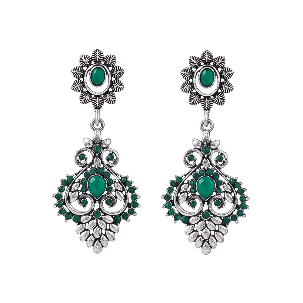 Heritage Paisley Dangler earrings (Green)