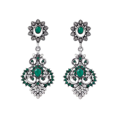 Heritage Paisley Dangler earrings (Green)