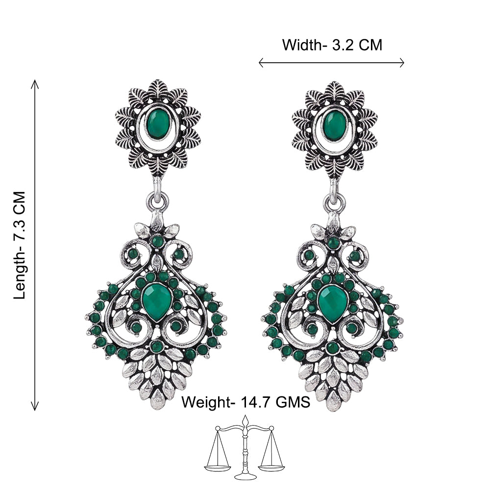 Heritage Paisley Dangler earrings (Green)