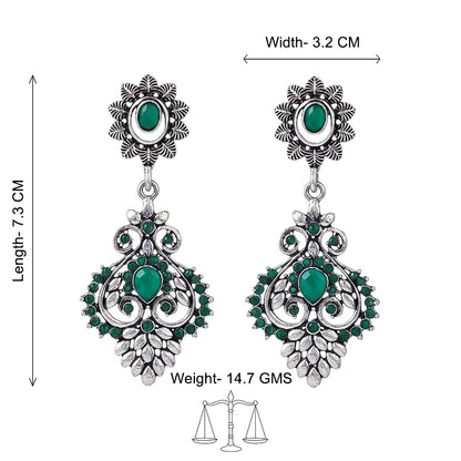 Heritage Paisley Dangler earrings (Green)