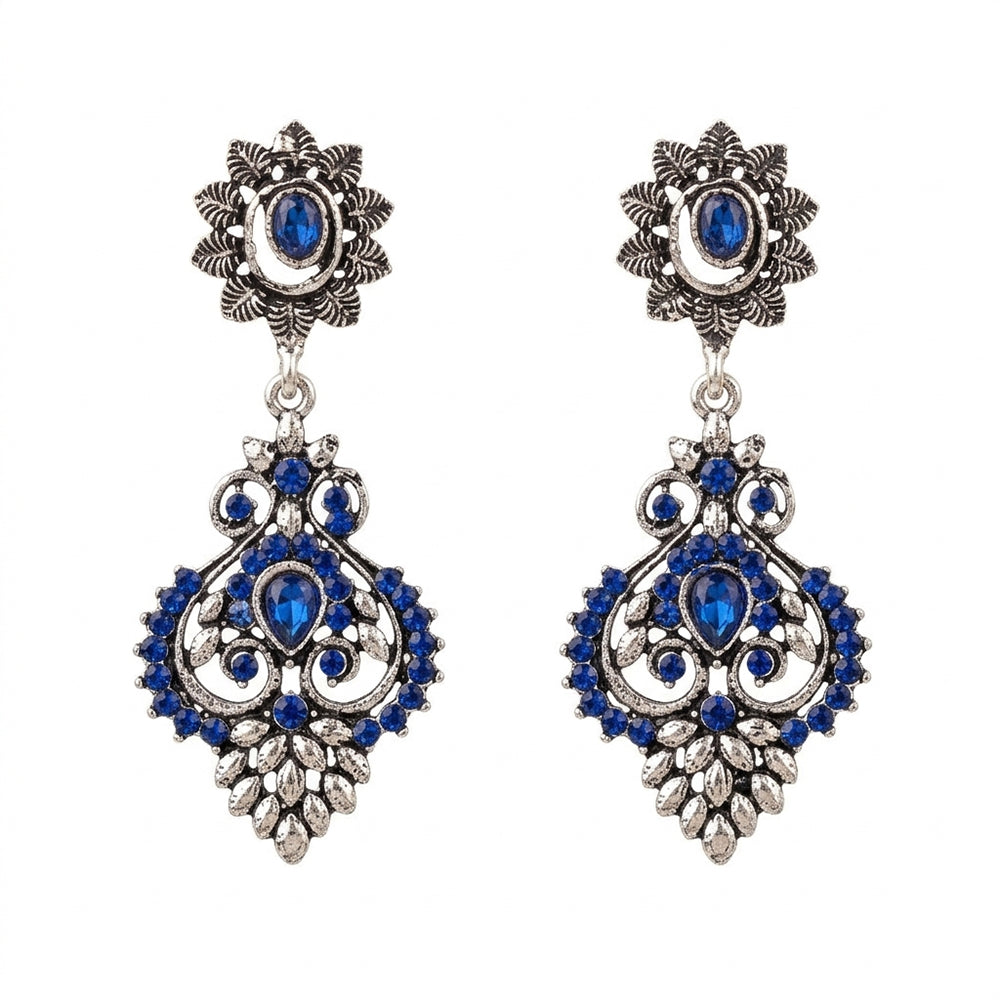 Heritage Paisley Dangler earrings (Blue)