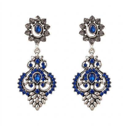 Heritage Paisley Dangler earrings (Blue)