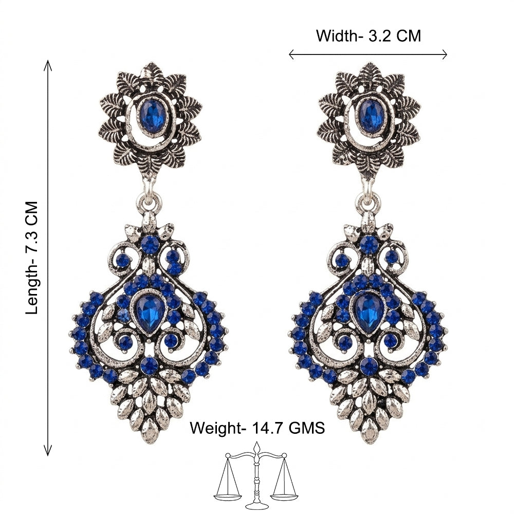 Heritage Paisley Dangler earrings (Blue)