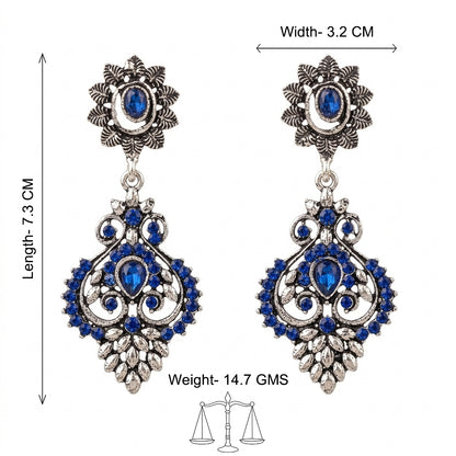 Heritage Paisley Dangler earrings (Blue)