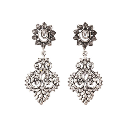 Heritage Paisley Dangler earrings (White)
