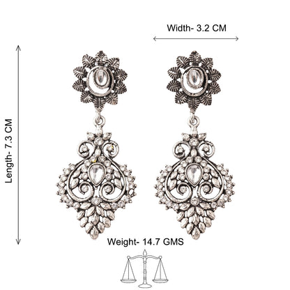 Heritage Paisley Dangler earrings (White)
