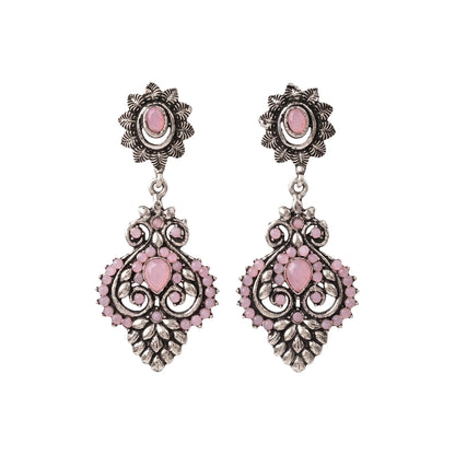 Heritage Paisley Dangler earrings (Baby Pink)