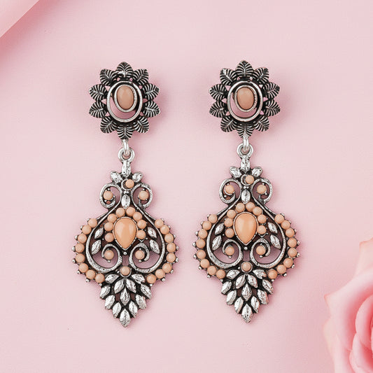Heritage Paisley Dangler earrings (Light Orange)