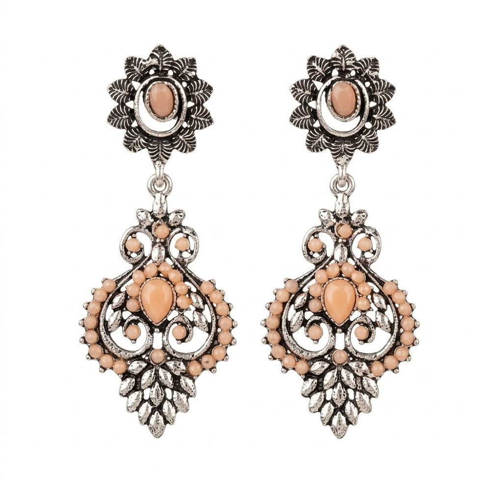 Heritage Paisley Dangler earrings (Light Orange)