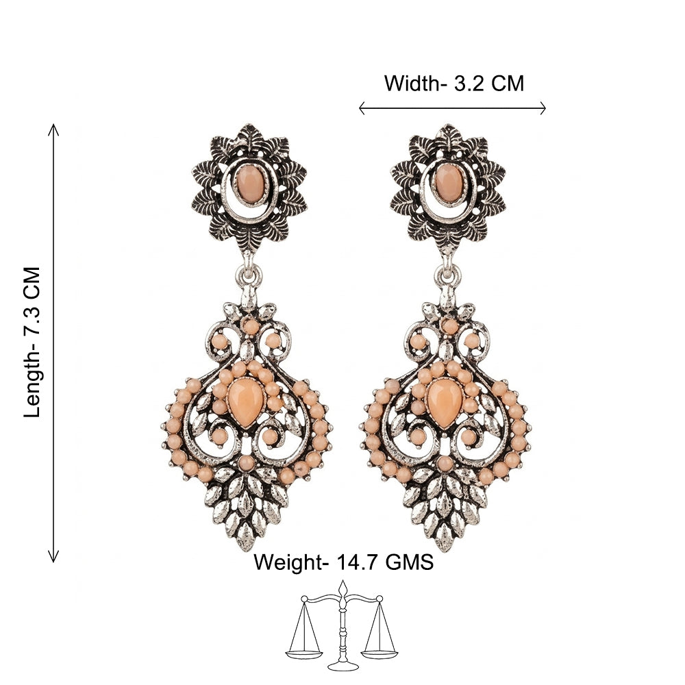 Heritage Paisley Dangler earrings (Light Orange)