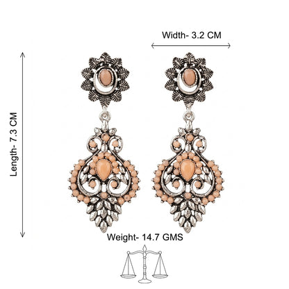 Heritage Paisley Dangler earrings (Light Orange)