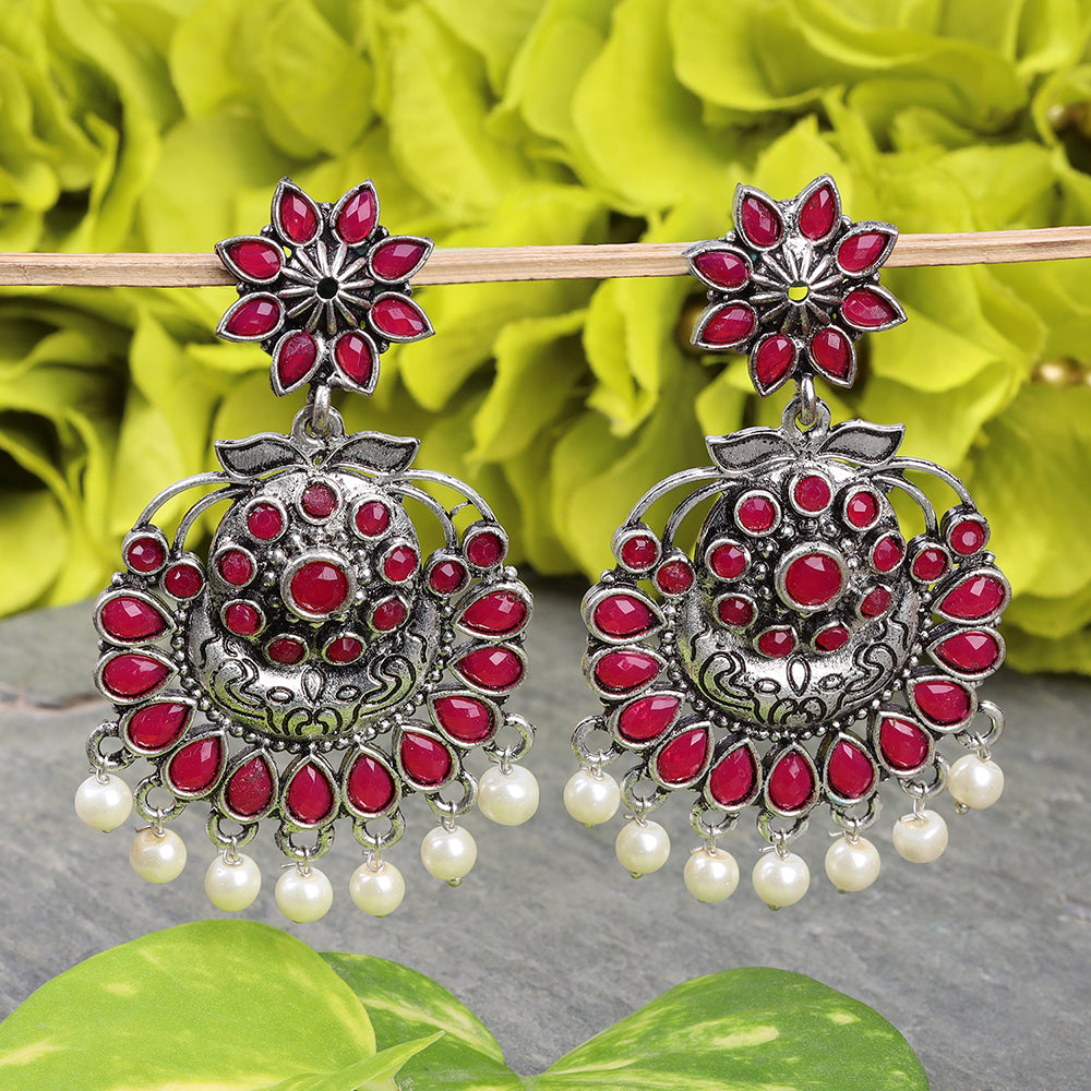 Little Petal dangler earrings (Red)