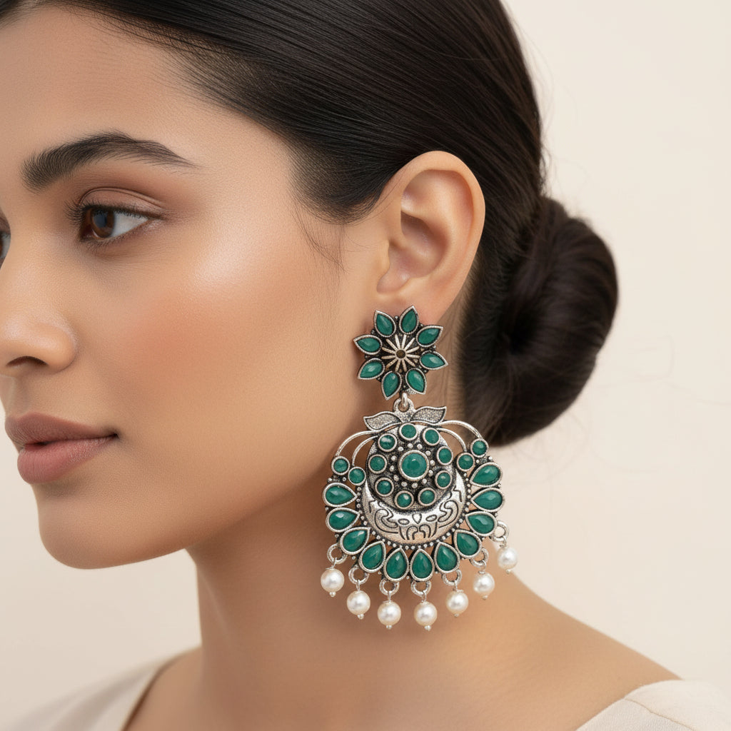 Little Petal dangler earrings (Green)