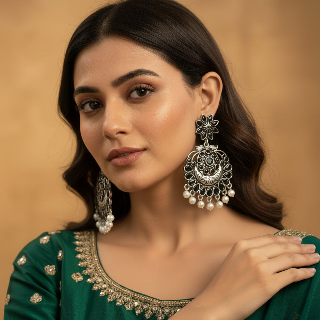 Little Petal dangler earrings (Black)