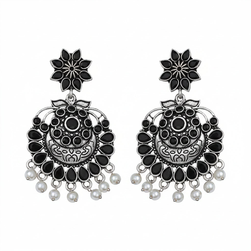 Little Petal dangler earrings (Black)