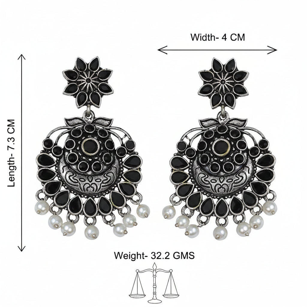 Little Petal dangler earrings (Black)