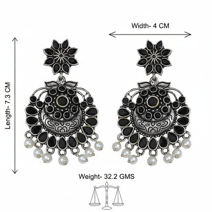 Little Petal dangler earrings (Black)