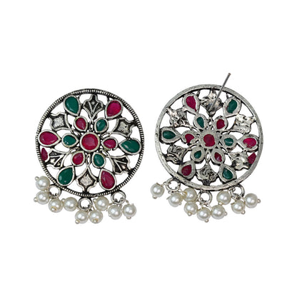Glass drops Dangler Earrings (Multicolored)