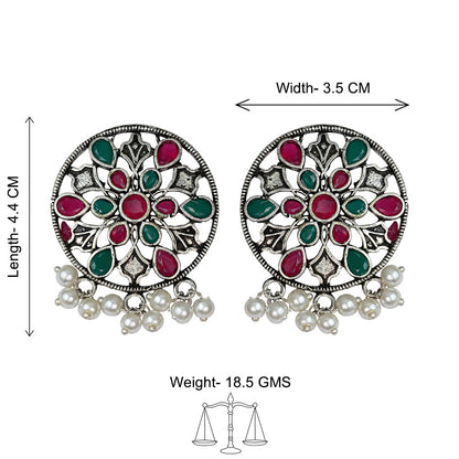 Glass drops Dangler Earrings (Multicolored)