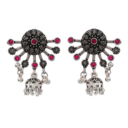 Slays and rays jhumki earrings (Red)