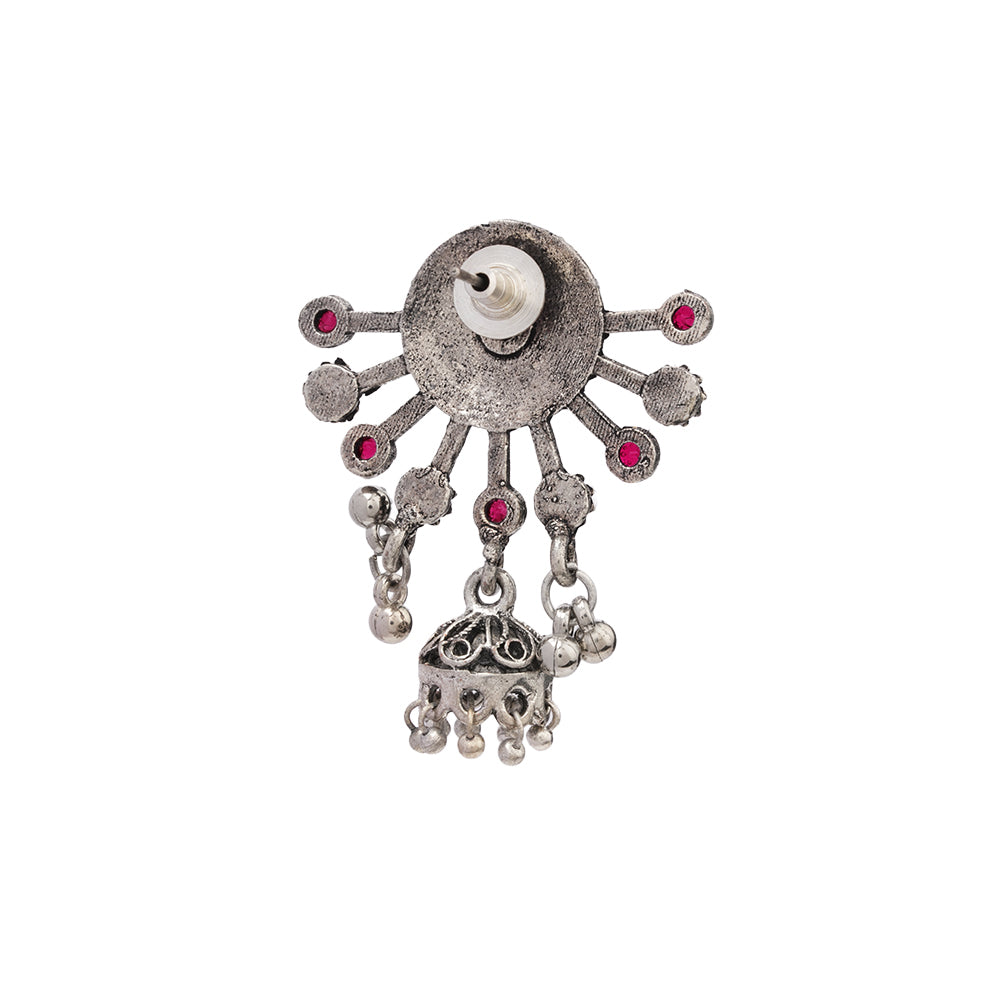 Slays and rays jhumki earrings (Red)