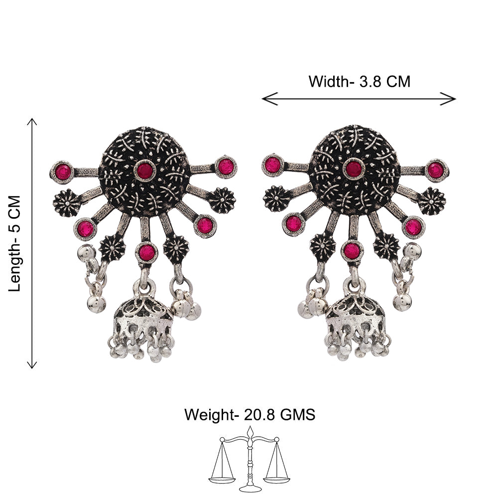 Slays and rays jhumki earrings (Red)