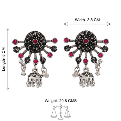 Slays and rays jhumki earrings (Red)
