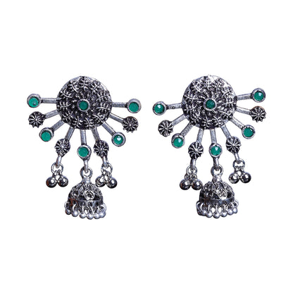 Slays and rays jhumki earrings (Green)