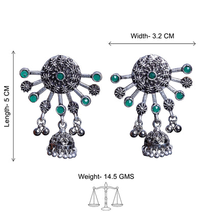 Slays and rays jhumki earrings (Green)
