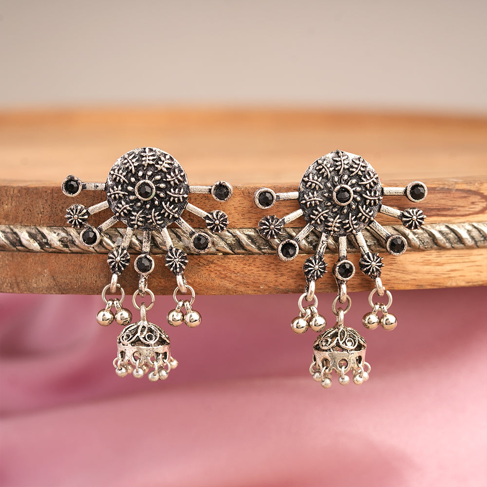 Slays and rays jhumki earrings (Black)