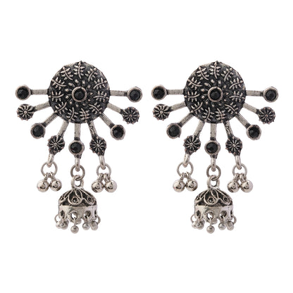 Slays and rays jhumki earrings (Black)