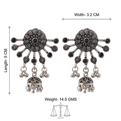 Slays and rays jhumki earrings (Black)