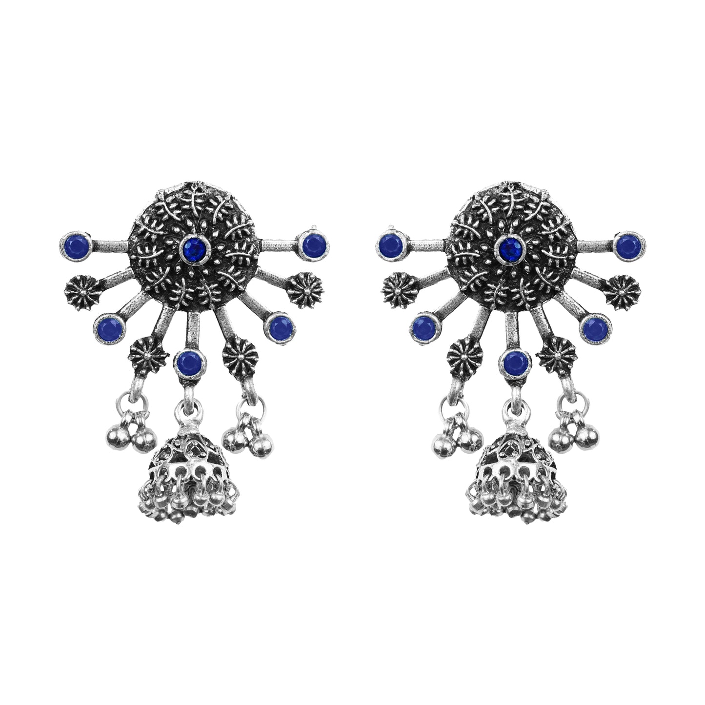 Slays and rays jhumki earrings (Blue)