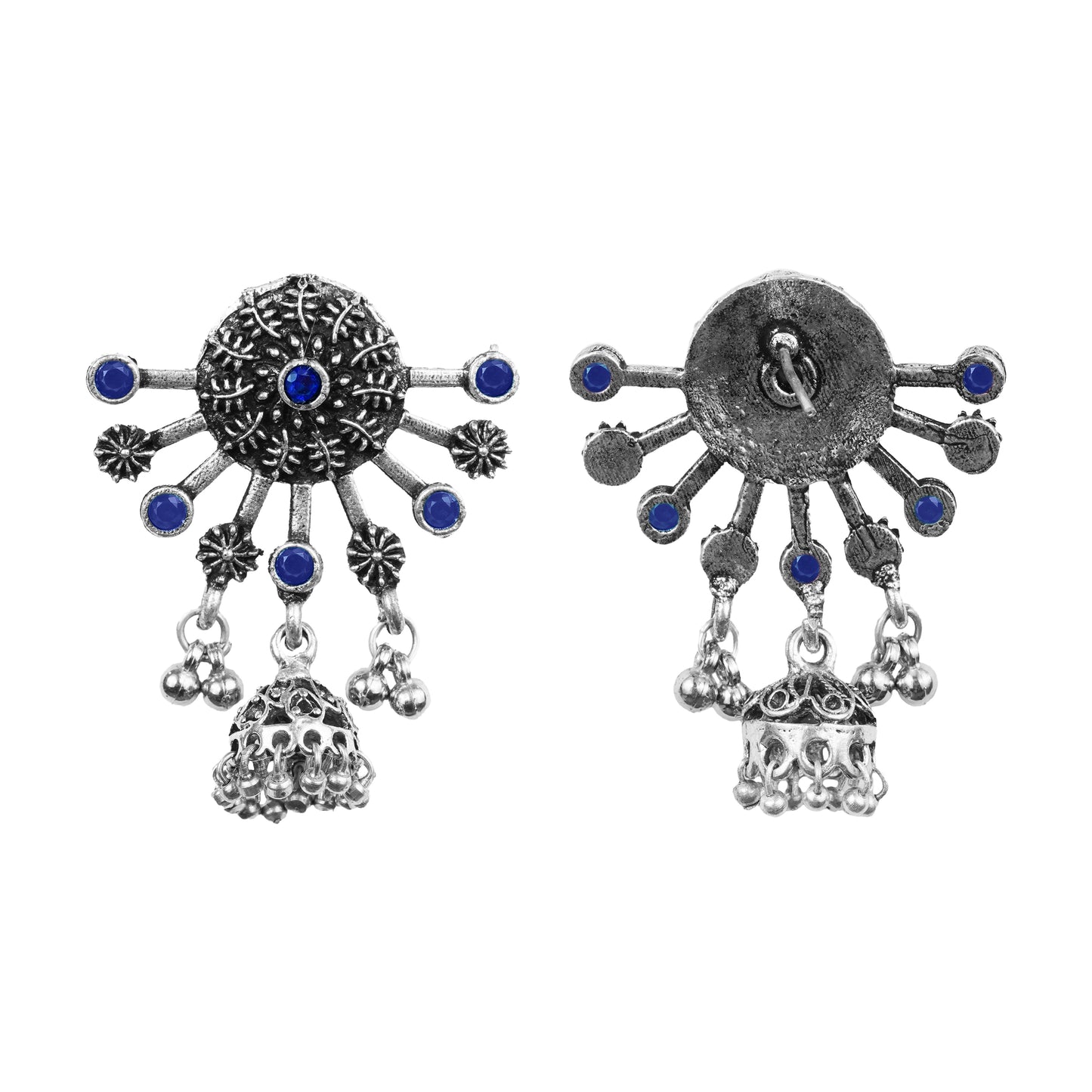 Slays and rays jhumki earrings (Blue)