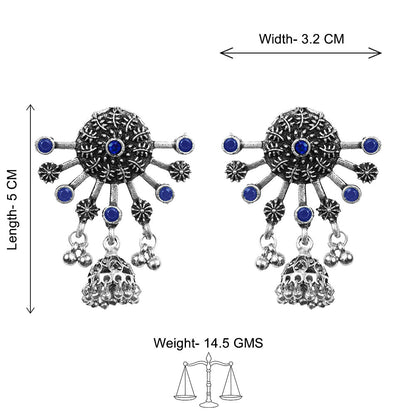 Slays and rays jhumki earrings (Blue)