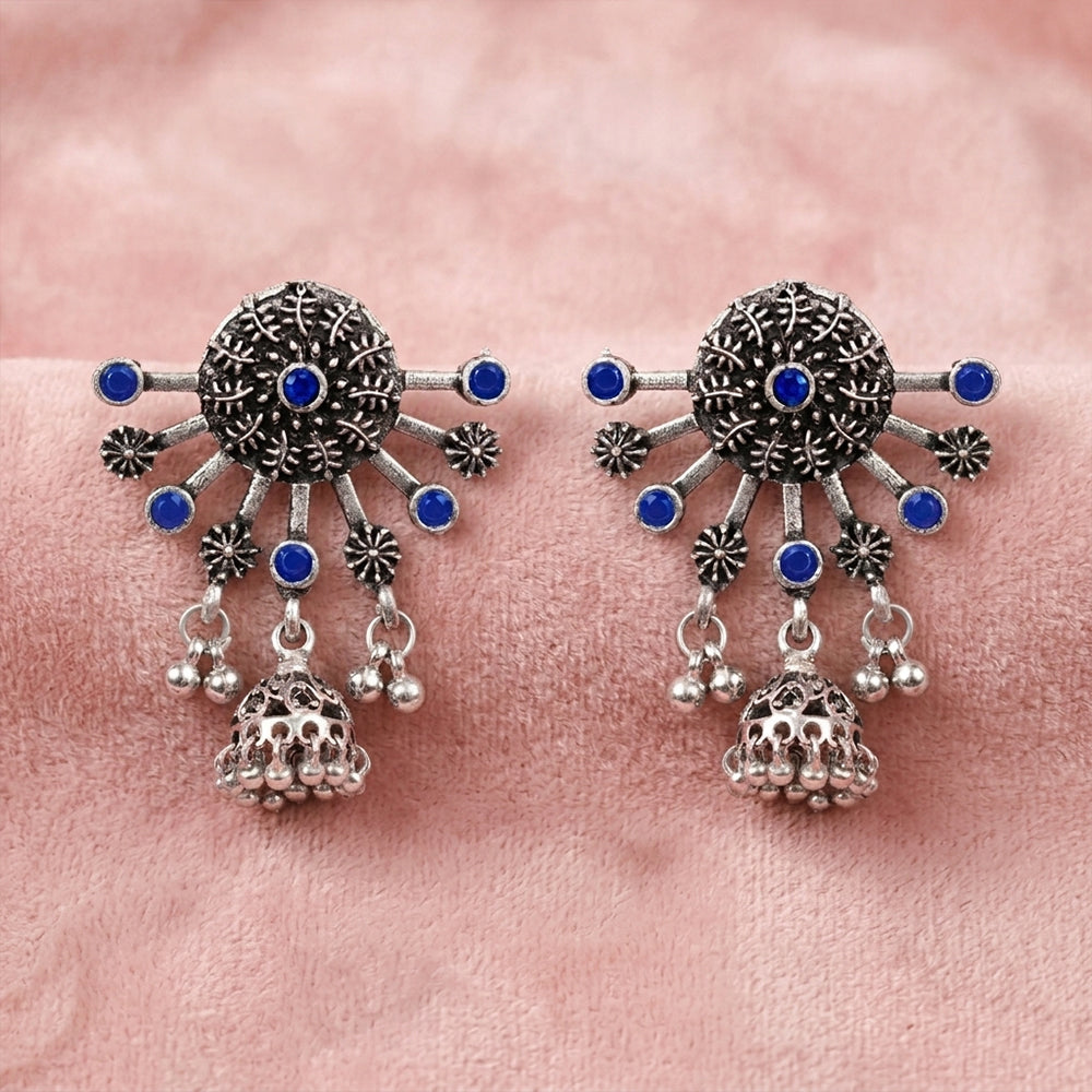 Slays and rays jhumki earrings (Blue)